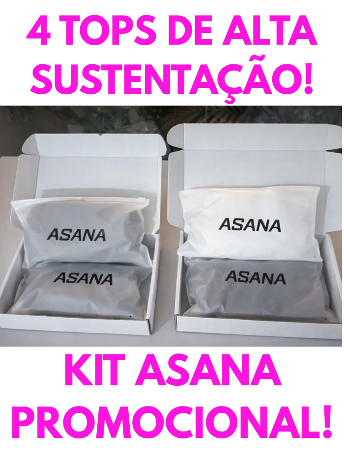 Top Esportivo Asana de Alta Sustentação (Kit com 4 Unidades + 3 Brindes Exclusivos) - Frete Grátis para todo o Brasil!